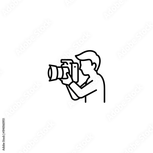 Photographer Using Professional Camera Equipment for Photography Session