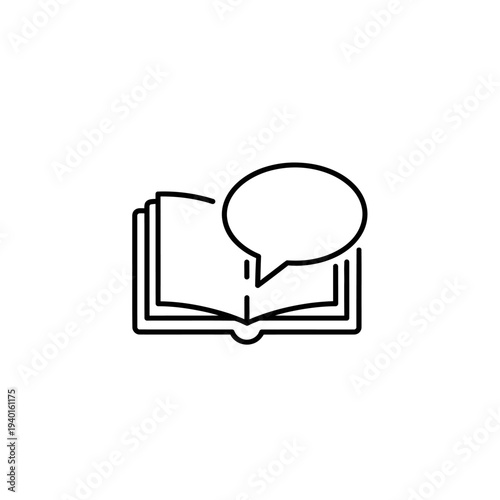 Open Book with Speech Bubble Illustration for Creative Communication Design