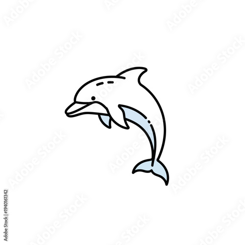 Playful Dolphin Jumping Out of Water in a Clear Ocean Scene