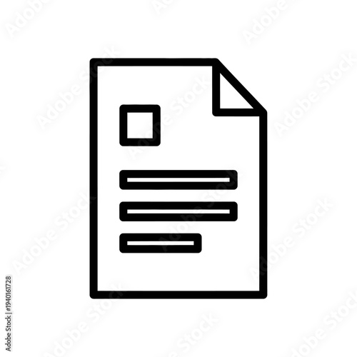 Professional Document Icon with Rounded Edges for Digital File Representation