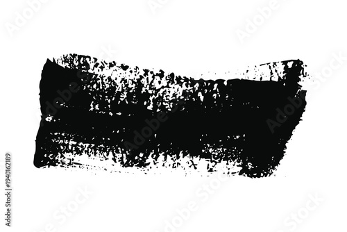 Black paint smear on white background