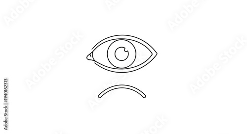 A minimalist line drawing of a crying eye.