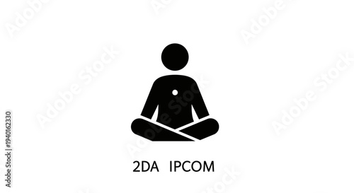 Meditation icon with a person sitting.