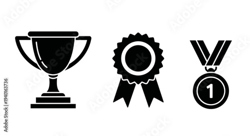 Award winning symbols for success and achievement