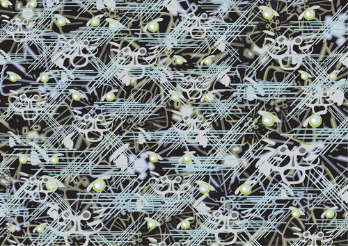 Camouflage textured backdrop with cat heads and floral elements. Crossing backdrop for fashion trends, business concepts, covers, scrapbooking, interior solutions, tiles, prints, dynamic posters, etc.