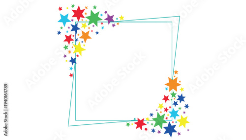 Colorful star frame with copy space
