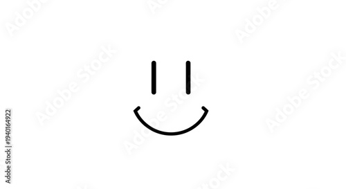Simple black smiley face on white background.
