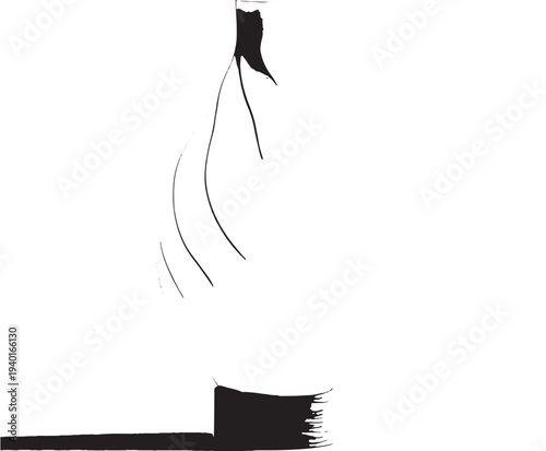 Burning incense stick in minimalist style with soft natural lighting on black background for wellness branding