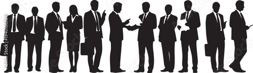 User profile icon of a businessman in a suit. Anonymous person silhouette for corporate identity. Male avatar for business accounts, manager, or employee representation.
