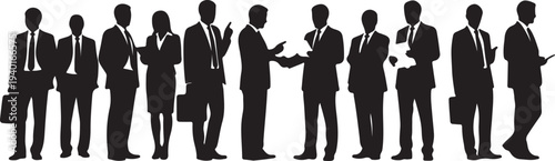 business people silhouette set illustration