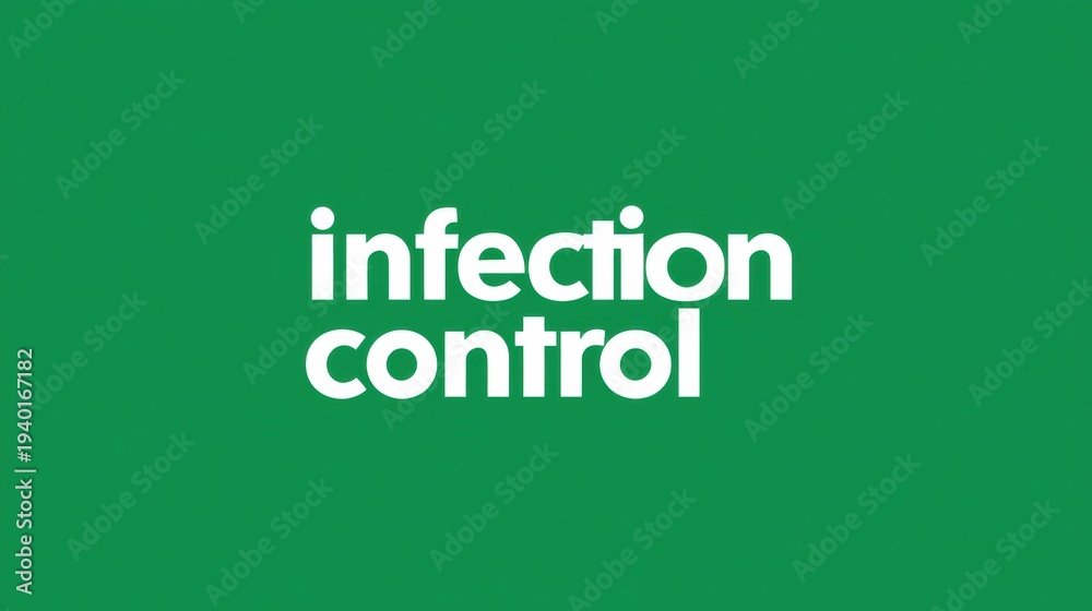 Fototapeta premium A minimal banner shows the words infection control in bold typography on a clean background, promoting awareness in hospitals and clinics.