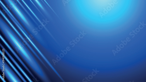 Abstract blue background with glowing diagonal lines and a bright light source in the upper right corner, creating a futuristic design.