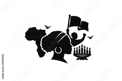 “Festive Music and Dance Celebration Black Silhouette Vector” 