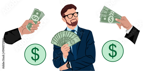 Businessman and money