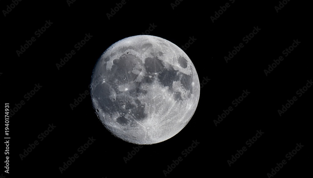 Fototapeta premium The Full Moon On A Black Background