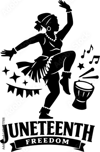 “Festive Music and Dance Celebration Black Silhouette Vector” 
