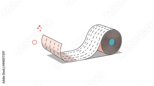 Roll of pink medical adhesive tape or athletic bandages used for first aid treatment and sports injury support on white background.