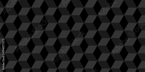 Minimal abstract black geometric cube creative concept triangle overlap square technology background. digital cubes fabric and wallpaper grid block texture background.