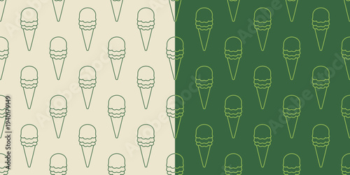 ice cream seamless pattern. ice cream vector illustration. ice cream seamless pattern background. matcha ice cream seamless pattern background. green tea ice cream illustration