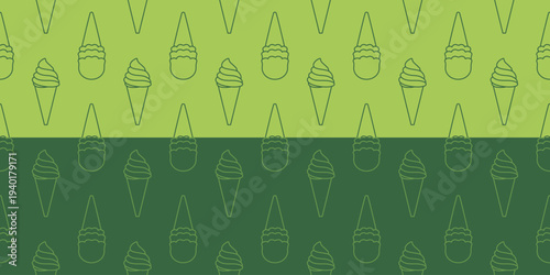 ice cream seamless pattern. ice cream vector illustration. ice cream seamless pattern background. matcha ice cream seamless pattern background. green tea ice cream illustration
