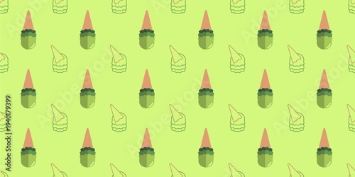 ice cream seamless pattern. ice cream vector illustration. ice cream seamless pattern background. matcha ice cream seamless pattern background. green tea ice cream illustration