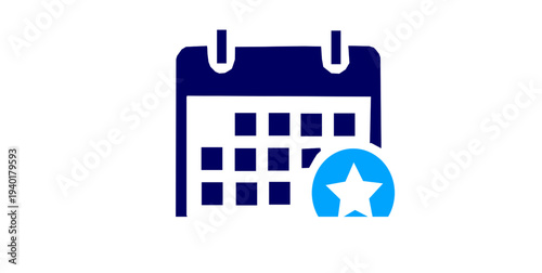 Digital calendar reminder flat icons set. schedule planning, date organizer, event booking, favorite star, productivity tools, office agenda, business reminder, task system