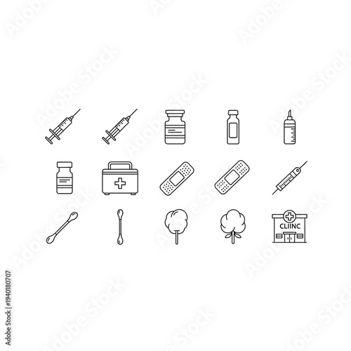 A collection of various medical and photography icons