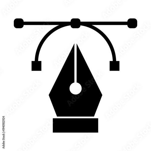 Quadro em tela Curvature tool glyph icon