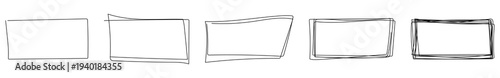 Set of hand drawn rectangular shape
