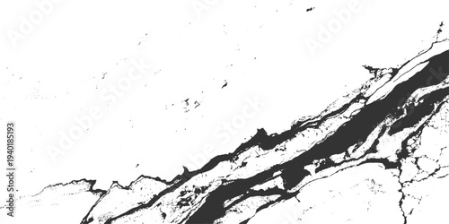 Grunge black ink and white paint splashes create a dirty liquid splatter texture with an artistic vector explosion pattern on a stained paper border design illustration