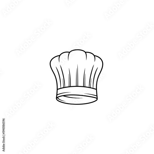 A simple line drawing of a chefs hat