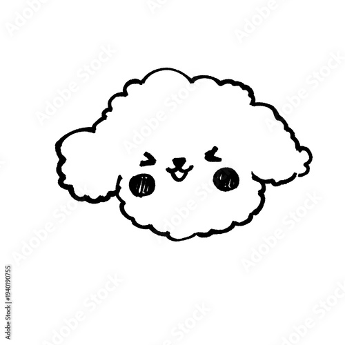 笑顔のトイプードルのイラスト