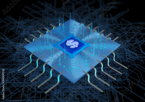 Cloud computing and data connectivity: Core electronic technology and network communication dollar