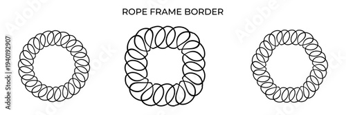 Elegant rope frame borders for luxury branding and design.