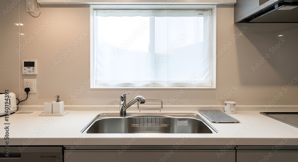 Fototapeta premium Conserving water for a sustainable future on world water day in a modern kitchen