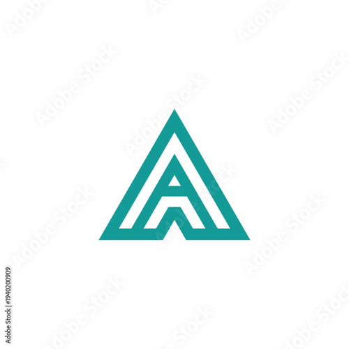 Minimalist Teal Letter A Logo Design on White Background