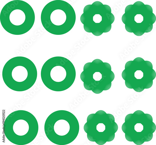 Set of 10 green gear icons vector