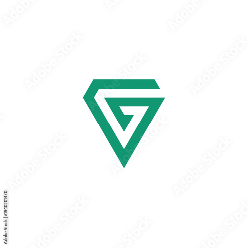 Free Download Minimalist Green Diamond Logo Design with Letter G - GFXLoad
