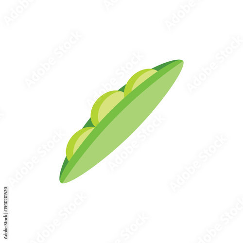 Fresh green peas isolated on white background as a natural eco plant symbol for organic environment and growth design concept