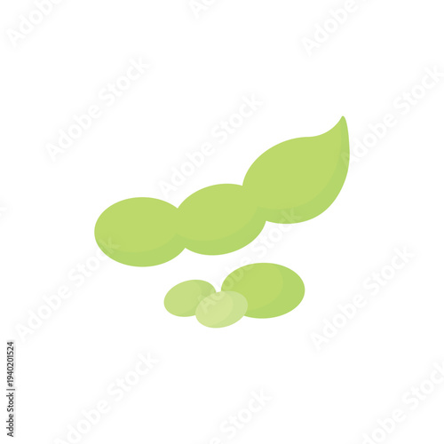 Fresh green peas isolated on white background as a natural eco plant symbol for organic environment and growth design concept