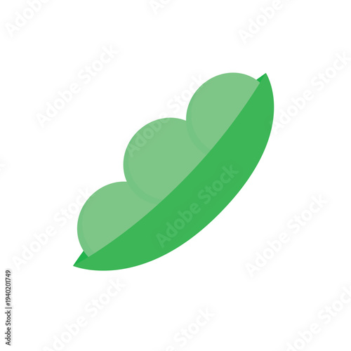 Fresh green peas isolated on white background as a natural eco plant symbol for organic environment and growth design concept