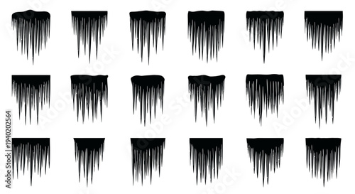 Black paint drips on white background creative design elements abstract art supplies textures