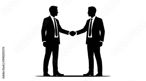 Two businessmen shaking hands in formal agreement