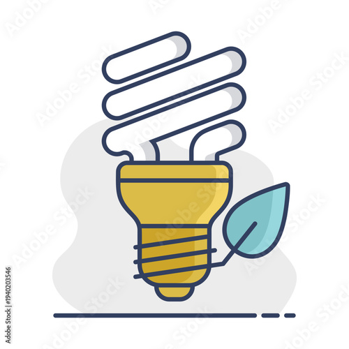 Energy saving light bulb outline vector icon
