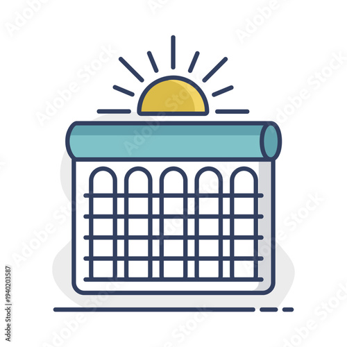 Solar thermal collector outline vector icon