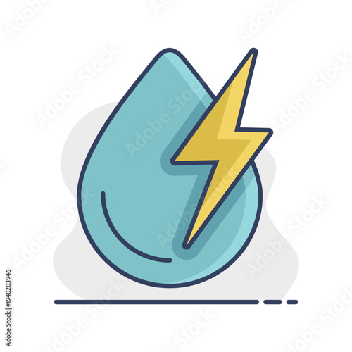 E-fuel energy drop outline vector icon