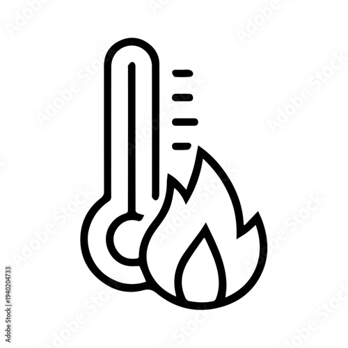 High Temperature Fire Line Icon