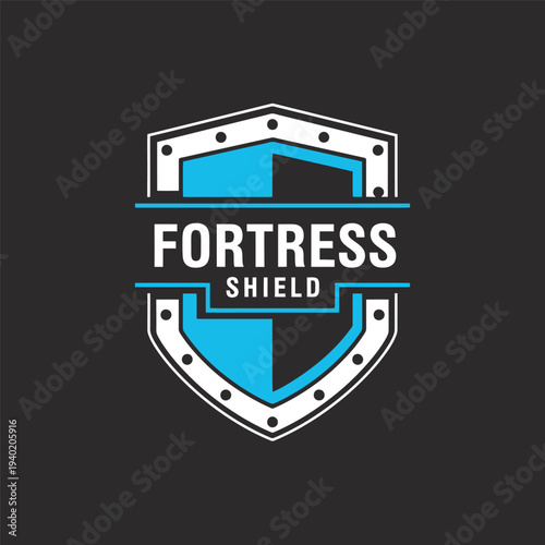 Fortress Shield Logo - A Symbol of Protection and Security for Businesses.