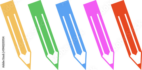 colored pencils icon set vector illustration