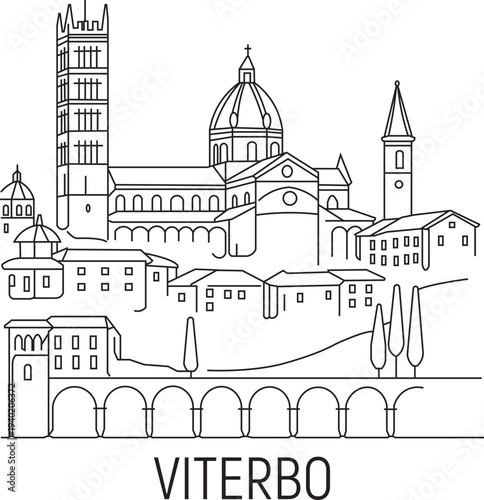 Viterbo City Line Draw Simple Minimalist